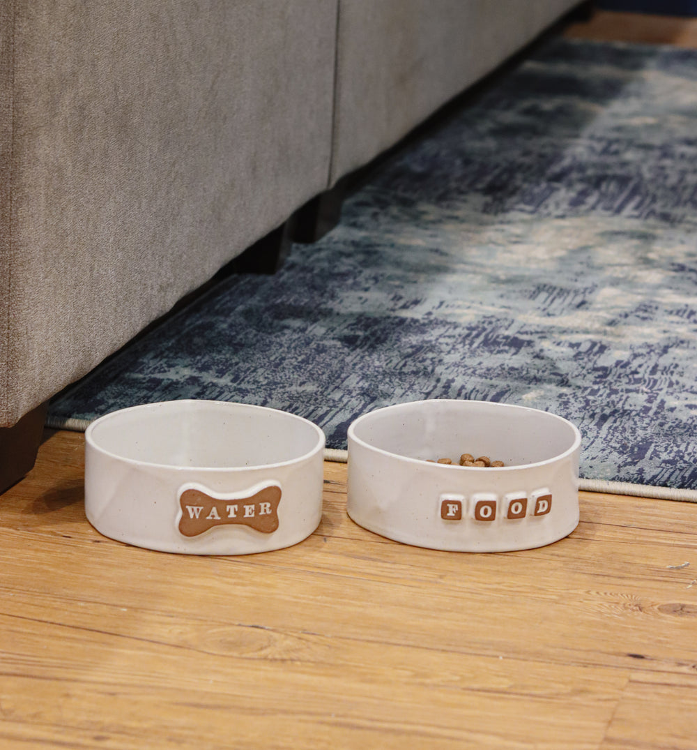 Dog Food Bowl - Classic White